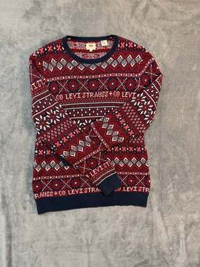 Levi's Classic Holiday Fair Isle Snowflake Logo Knit Sweater